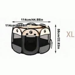 Foldable Pet Playpen with Zipper Door & Mesh Panels, Portable Indoor/Outdoor Kennel for Cats, Dogs