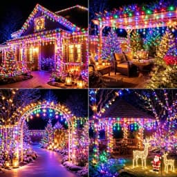 Solar Curtain Icicle Light 3.5M Eaves Decor Outdoor Fairy String Lights Wedding Party
