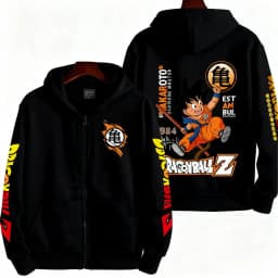 2026 Winter Dragon Ball Retro High Quality Cotton Warm Hoodie Men's Oversized Goku Printed Unisex Children's Casual Coat