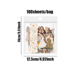 100pcs people like clouds series character theme large portion hard card stickers DIY handbook diary notebook tablet phone case