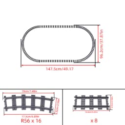 MOC Creative Expert Ideas City Train Tracks Straight Curved Ellipse Crossings Rails Bricks Building Blocks DIY Toys for Kids GIF