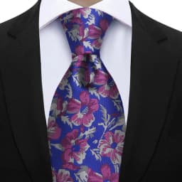 7cm Floral Silk Tie For Men Elegant Peacock Blue Teal Grey Best Selling Business Necktie Wedding Office Fashion Accessories Gift