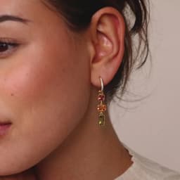 Uworld Elegant Multicolor Geometric Zircon Drop Earrings For Women 18K Gold Plated Stainless Steel Earrings Fashion Jewelry Gift