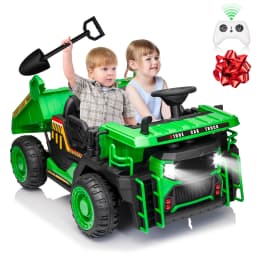 24V Ride on Toys with Remote Control, 2 Seater 400W Ride on Dump Truck, Electric Powered Ride on with Dump Bed, 3 Speeds, Shovel, Blue