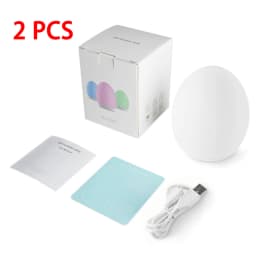 1/2/4PCS Portable Egg Shape Night Light Ambient Lamp 7 Color Changing RGB Remote Control Touch Dimmable Lamp USB Rechargeable