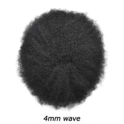 Afro Men's Capillary Prothesis Water Curly Man Toupee Indian Human Hair System Units 25mm Curl Human Hair Toppers Natural Color