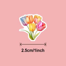 500Pcs/ 1 Rolls 2.5cm/1inch Beautiful Flowers Sticker Decoration Gift Box Sticker Label Stationery Sticker
