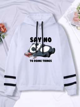Hoody Sleeping Panda Says No Printing New Womens Hoodie Oversized Warm Female Hoodies Streetwear Fashion Sweatshirts For Women