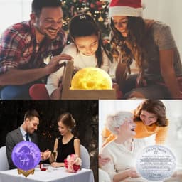 ZK20 Customized Photo Moon Lamp Personalized Kids Wife's Gifts Night Light USB Charging Tap Control  2/3 Colors Lunar Light