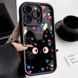 Candy Color Cute Cat Phone Case For iPhone 11 Case iPhone 13 15 12 14 16 Pro Max XR XS X 7 8 Plus SE 2020 Matte Shockproof Cover