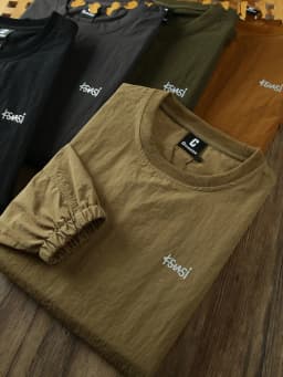 Retro Japanese Style Tech Waterproof Fabric Men's Loose Long Sleeve round Neck Sweatshirt Fashion Urban Autumn New Arrival