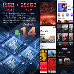 DOOGEE S Punk Android 14 6.58" FHD+ IPS Waterdrop Screen 16GB RAM 256GB ROM AI Double Camera (50MP+2MP) 16MP Front Camera