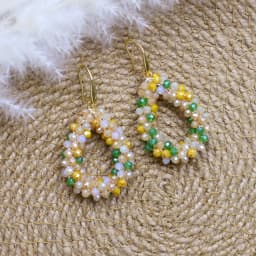 INKDEW Small Earrings National Flag Colors Water Drop Earrings for Women Handmade Beads Crystal Earrings Gift Jewelry EA124