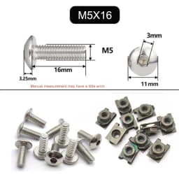 10 Set Plastic Cover Silver Stainless Steel Screw Bolt and U Type Clips with Nut 6mm 5mm for Motorcycle Scooter ATV Moped M6