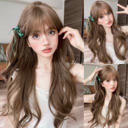 OLACARE Long Body Wave Black Brown Purple Cosplay Wigs Heat Resistant Synthetic Wigs Middle Part Natural Lolita LM Wigs Women