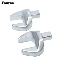 Fanyaa Square Drive 9x12 Open End Wrench Interchangeable Torque Head, Individual Crowfoot Wrench Full Polish 7-19mm
