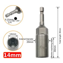 6mm -19mm Deepen Inner Hexagon Sleeve Electric Drill Sleeve Pneumatic Socket Head for Nut Wrench Hand Tools Electric Screwdriver