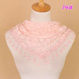 Fashion Solid Triangle Veil Scarf Women Polyester Jacquard Rose Shawl Wedding Turban