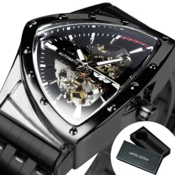 WINNER Sports Triangle Skeleton Automatic Men Watch Luminous Pointers Fashion Rubber Strap Luxury Military Mechanical Watches