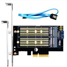 Dual M.2 PCIE NVMe 4.0/3.0 Adapter for M.2 PCIE NVMe SSD and M.2 NGFF SATA SSD