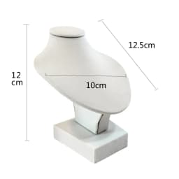 White PU Leather Jewelry Display Stand for Rings Earrings Necklaces - Store Window Counter Showcasing Rack for Jewelry Props