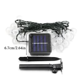 Solar 5/7/12m Outdoor LED Crystal Globe String Light Fairy Light for Garden Wedding Christmas Home Room 2025 Ramadan Decoration