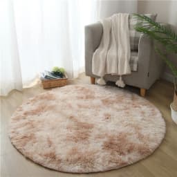 VIKAMA Pink Round Carpet Fluffy Soft Area Floor Mat Children Girls Room Princess Castle Plush Carpet Living Room Home Decor