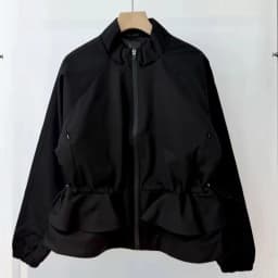 LANMREM Autumn Winter New Zipper Stand Collar Down Jackets Trendy Loose Casual 90 White Goose Drawstring Waist Short Winter Coat
