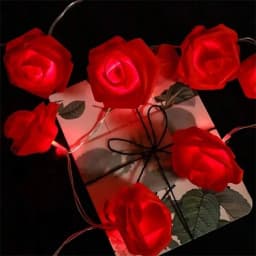 1PC 10/20LED Rose Flower Fairy Lights, LED String Lights for Valentines Day Wedding Bedroom Indoor Aesthetic Decor