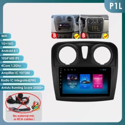 Hizpo Android Auto Radio For Renault Logan 2 2012-2019 Sandero 2 2014-2019 4G Car Multimedia GPS 2 Din Stereo CarPlay WIFI DSP