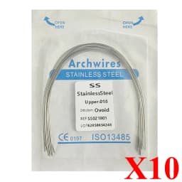 10pack AG Dental Arch Wires Orthodontic Super Elastic NITI Round Rectangle Archwire Lower/Upper 012/014/016/018/020/16x16/16x22