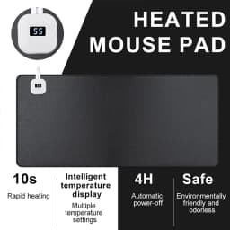 Electric Heat Mouse Pad Table Mat Display Temperature Heating Mouse Pad Keep Warm Hand For Office Computer Desk Keyboard Winter