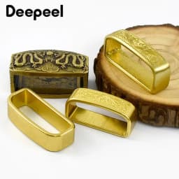 2Pcs Deepeel 35/40mm Pure Copper Belts Rings Buckles Leather Belt Loops Brass Buckle DIY Craft Band Ring Loop Clasp Accessories