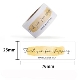 120pcs Rectangle Thank You For Your Order Sticker for packaging Stationary Stickers Roll Black Pink Transparent Thank you labels