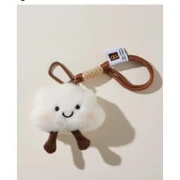 Cute Cloud Hand Rope Plush Pendant for Girls Smiling Heart Keychain Bag Decoration Soft Toy Car Accessory