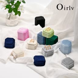 Oirlv Wedding Flanner Ring Box Engagement Triple Slot Square Ring Box Modern Wedding Marry Gifts Muti Color 1/2/3 Slots Ring Box