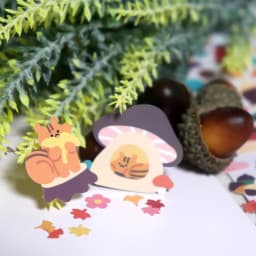 Korean Import Original BONITO Kawaii Autumn Trip Squirrel Paper Stickers Scrapbooking Diy Journal Stationery Sticker Deco Art