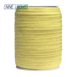 NINE LOOMS Plain Shiny Fold Over Elastics FOE 5/8" 15mm Spandex Band Tape Hair Tie Headband DIY Sewing Trim 50 100 Yard by Spool