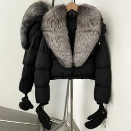 OFTBUY New Short Outerwear Hood Duck Down Luxury Real Fur Down Jacket with Removable Gloves Women Puffer Coat with Real Fox Fur