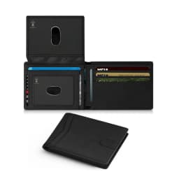 Men's Wallet Ultra Thin Rfid Leather with ID Window Multi Card Carbon Fiber Wallet