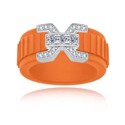 MossanRappr VVS1 Moissanite Silicone Ring 925 Sterling Silver Engagement Ring Rubber Wedding Band Jewelry Gifts for Men Women