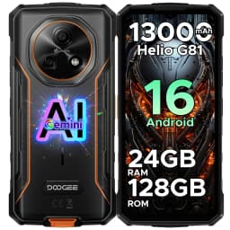 DOOGEE Fire 5 Pro Rugged Phone 24GB+128GB 6.6" HD+ Display 13000mAh Battery Helio G81 13MP+8MP NFC Android 16 Smartphone