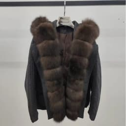 Lagabogy Luxury Real Fur Duck Down Clothes Overszie Women Wool Blend Puffer Jacket With Real Fox Fur Collar New Winter Warm Coat