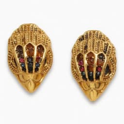 Retro Textured Eagle Stud Earrings Antique Design Colorful Zircon Inlaid Hawk Head Punk Vintage Gothic Animal Jewelry Серьги