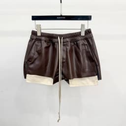 HKSH Women's Tide RO Style PU Leather Shorts Streetwear Fashion Pocket Comfortable New Versatile Dark Chic Y2K Punk Capris H2512