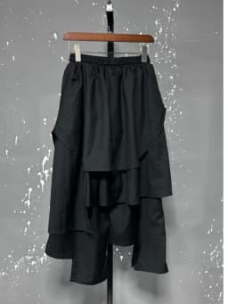 EAM Black Irregular Patch High Elastic Waist Calf-Length Pants New Trousers Women Fashion Tide Autumn 2026 30A3161