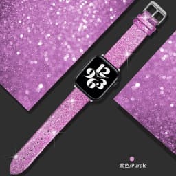 Glitter strap For Apple Watch Ultra 49mm Band 44mm 40mm 41mm 42mm 38mm 45mm leather loop bracelet iWatch Series 8 7 6 5 4 3 SE