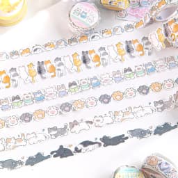 2m/roll Cute Cartoon Cat Tape DIY Scrapbook Background Decoration Album Envelope Diary Marking Stationery stickers
