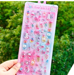 Cartoon Camera Bear Cup Party Drop 3D Relief Stickers Scrapbooking DIY Journaling Stationery Diary Decor School Cute Stickers