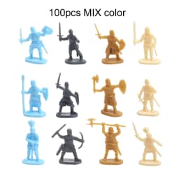 100pcs/set Ancient Soldier Miniature Decorative Model Party Gathering Decoration Simulated Battlefield Medieval Knight Style TMZ